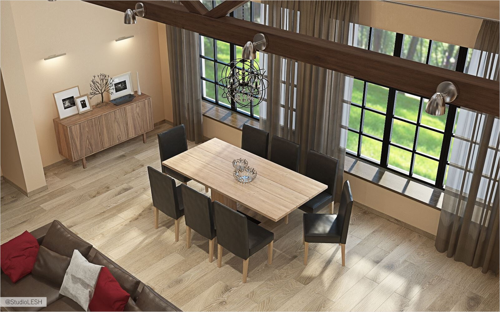 Дизайн проект столовой зоны в частном доме