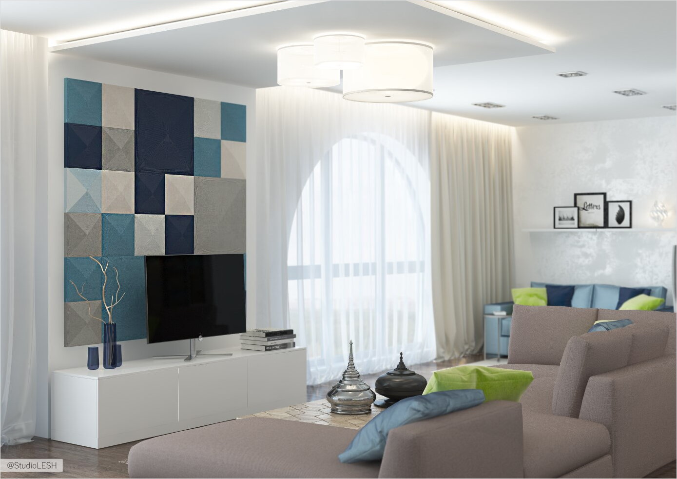 Дизайн интерьера двух квартир с арочным окном