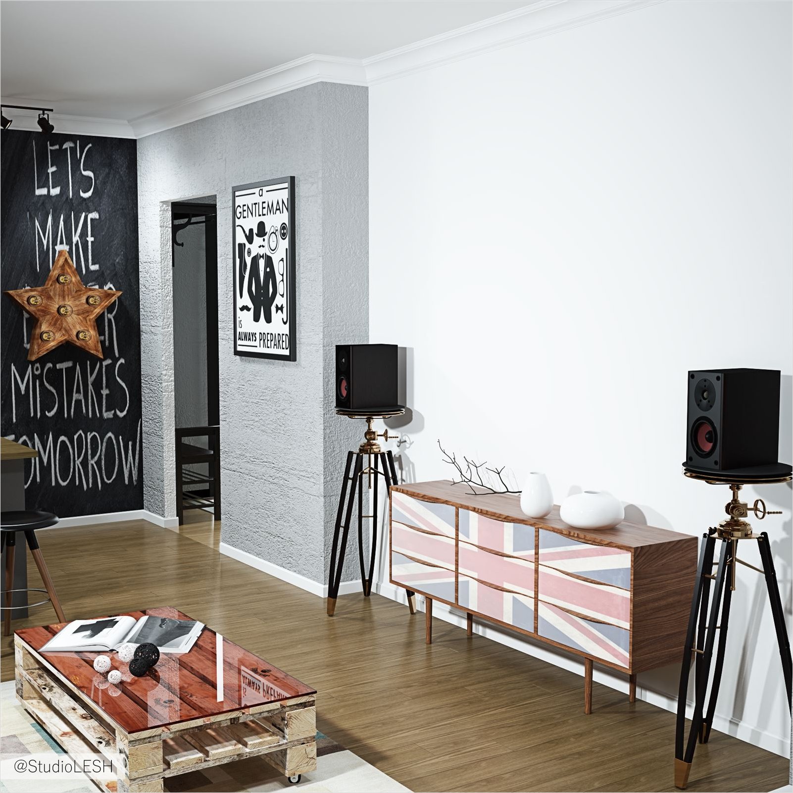 Оформление гостиной с проектором