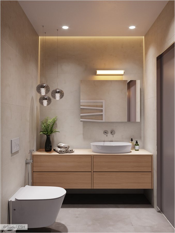 Санузел, зеркало - LESH Дизайн интерьеров