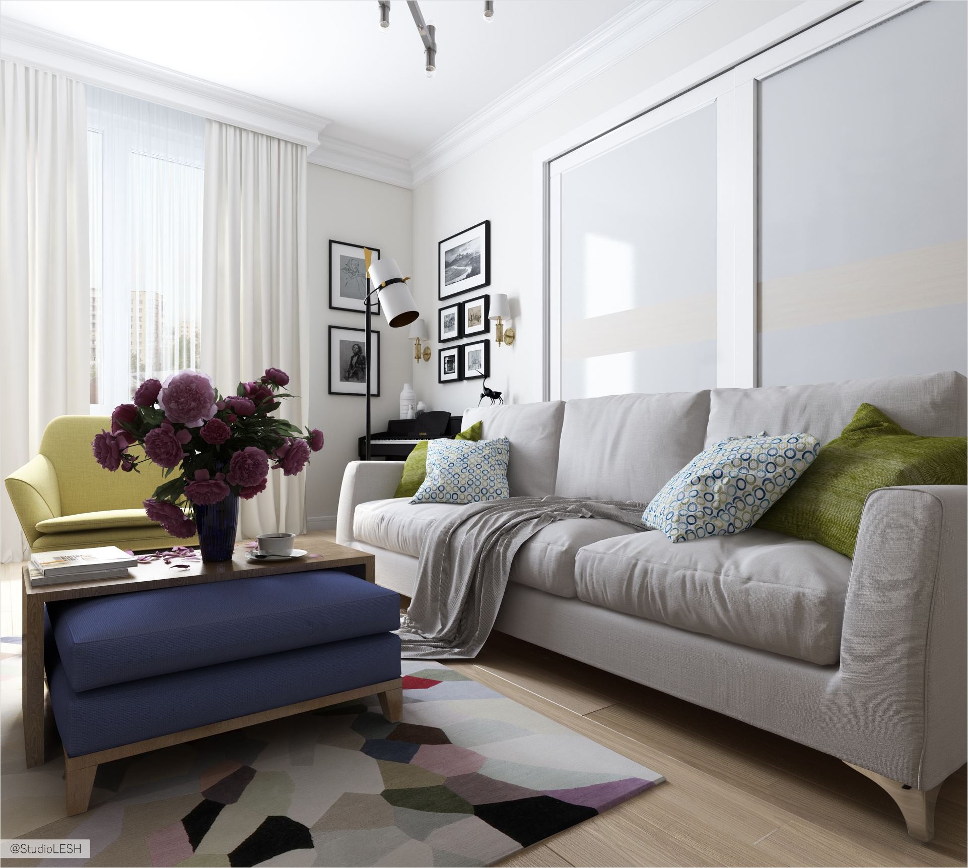 Трехкомнатная квартира, стиль легкая эклектика