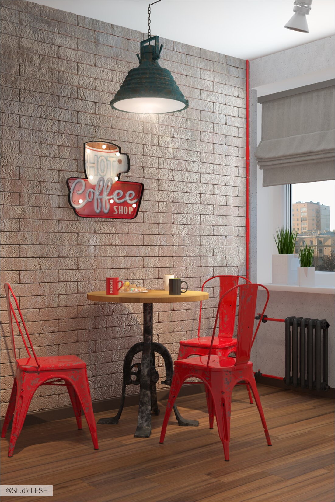 Кирпичная стена на кухне