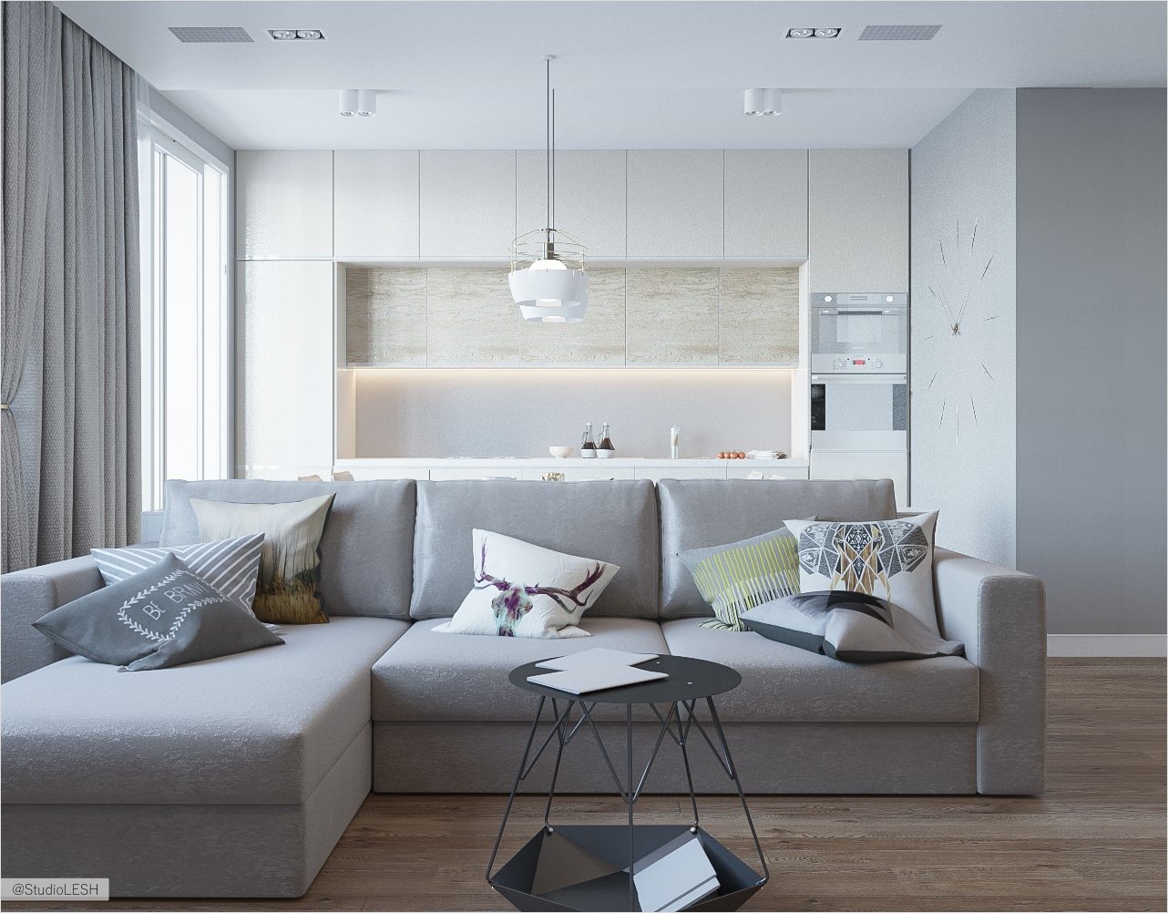 Кухня-гостиная с элементами минимализма