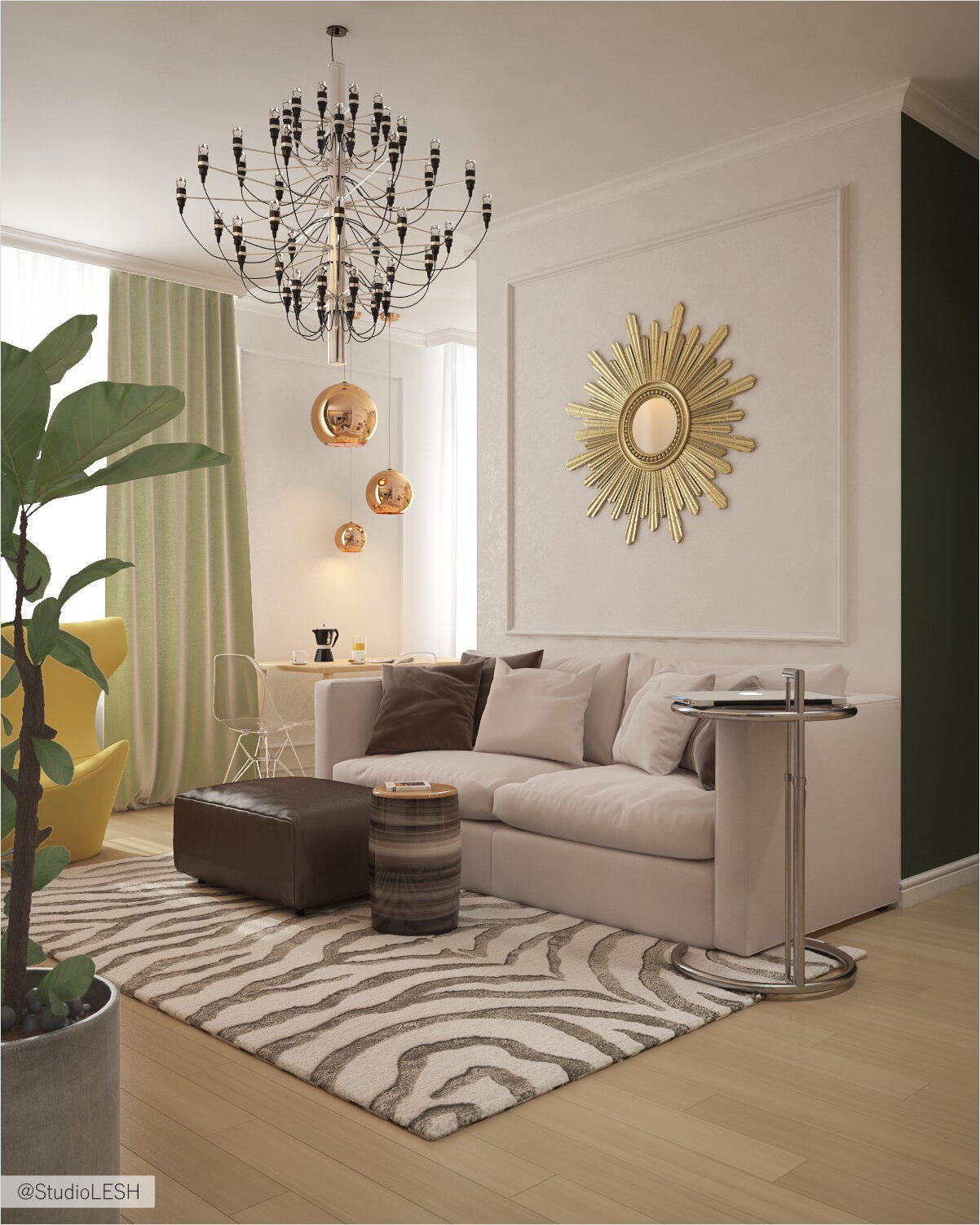 Кухня-гостиная в стиле контемпорари