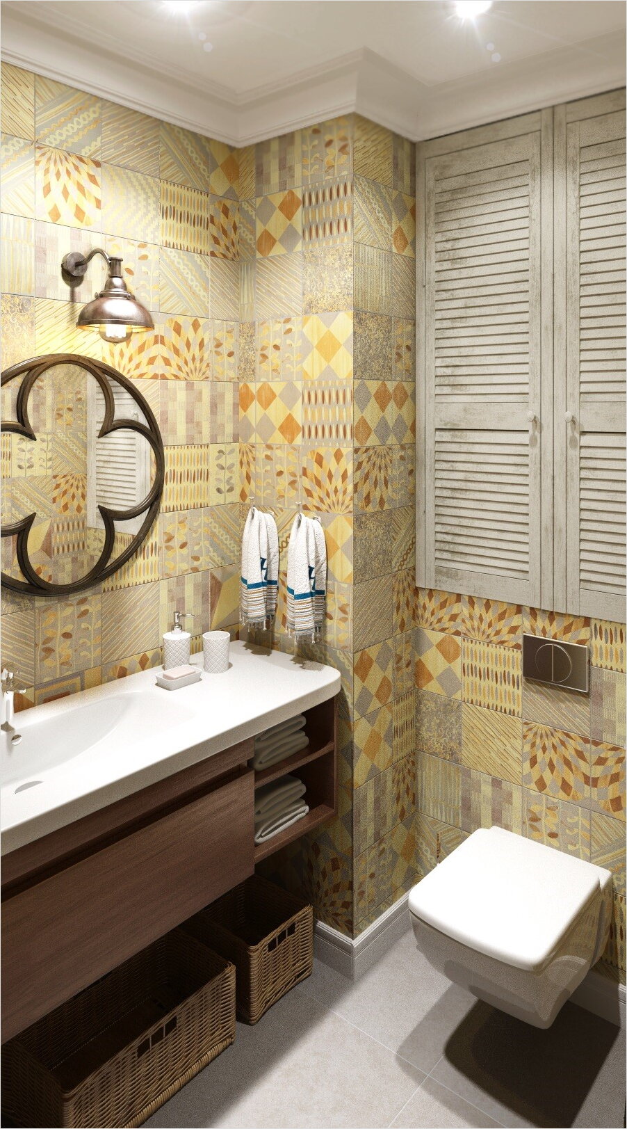 Туалет плитка с принтом