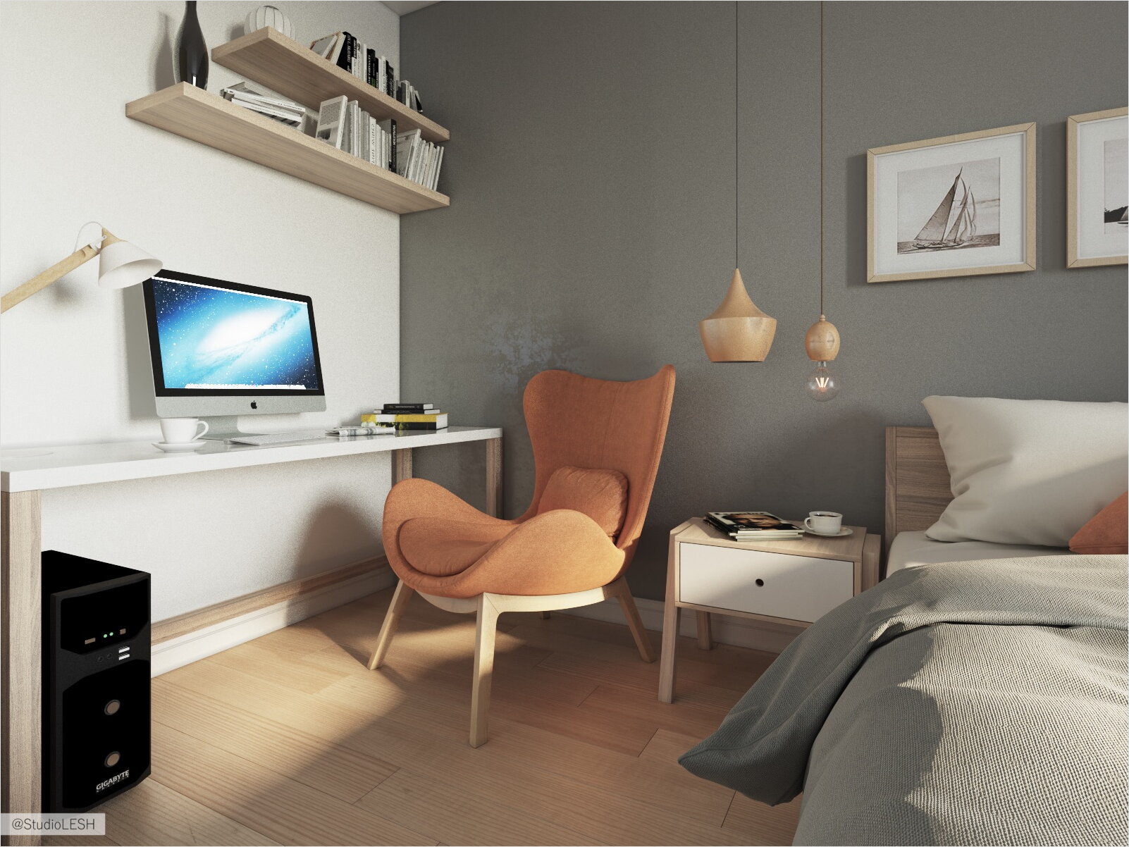 Спальня рабочая зона