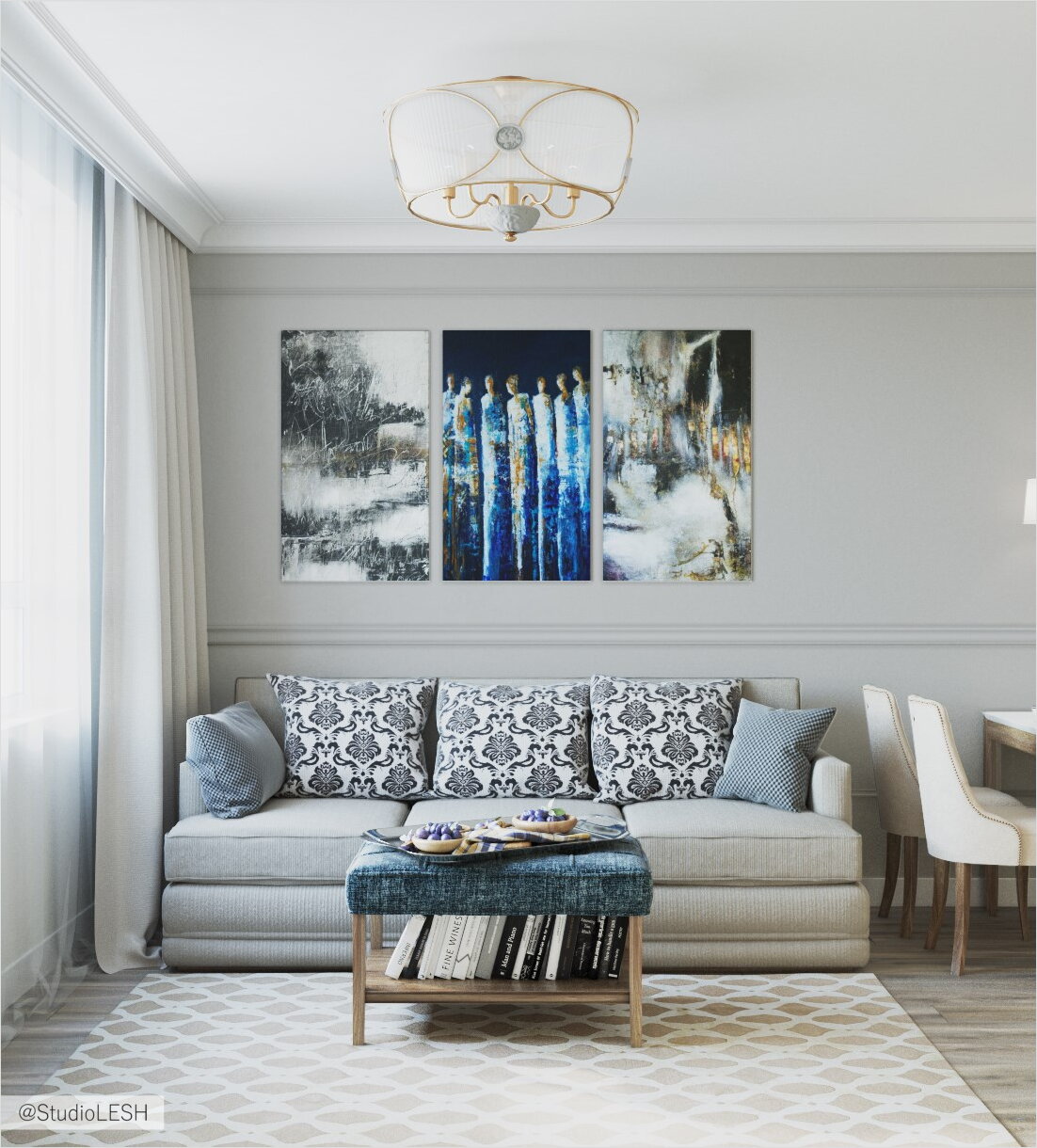 Гостиная велюровый диван