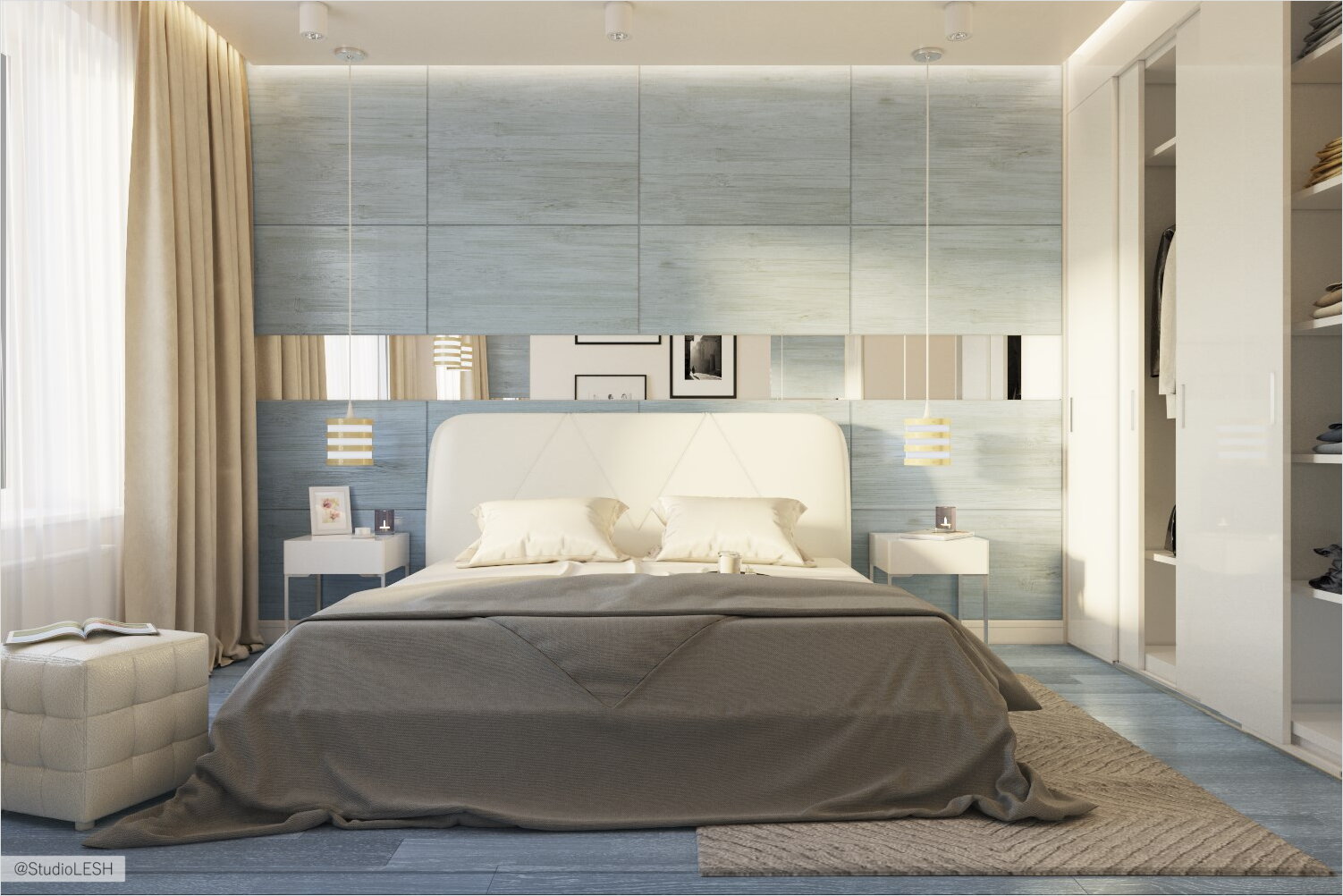 Спальня большая кровать