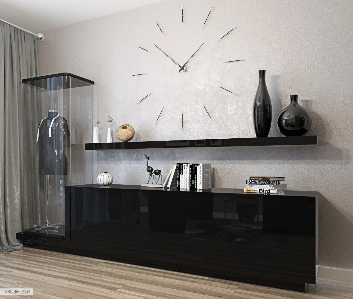 Кабинет витрина и комод