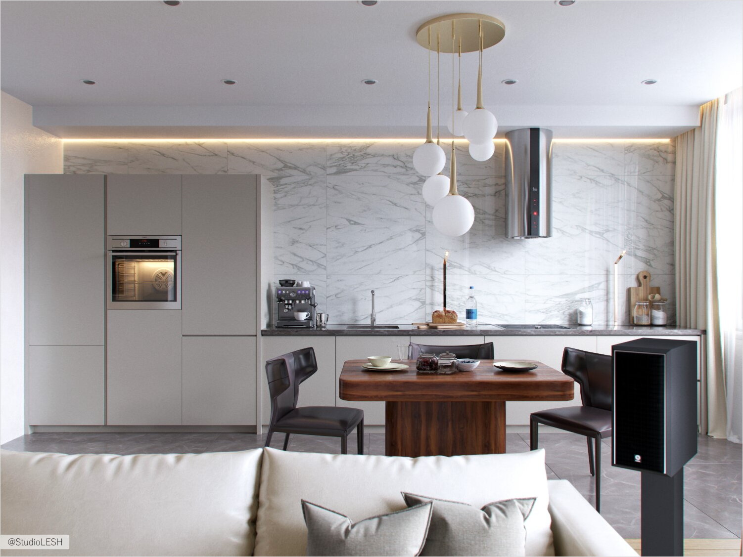 Черно-белый интерьер