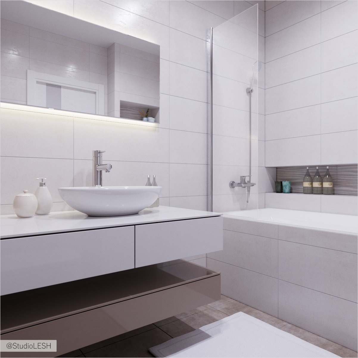 Белая ванная комната