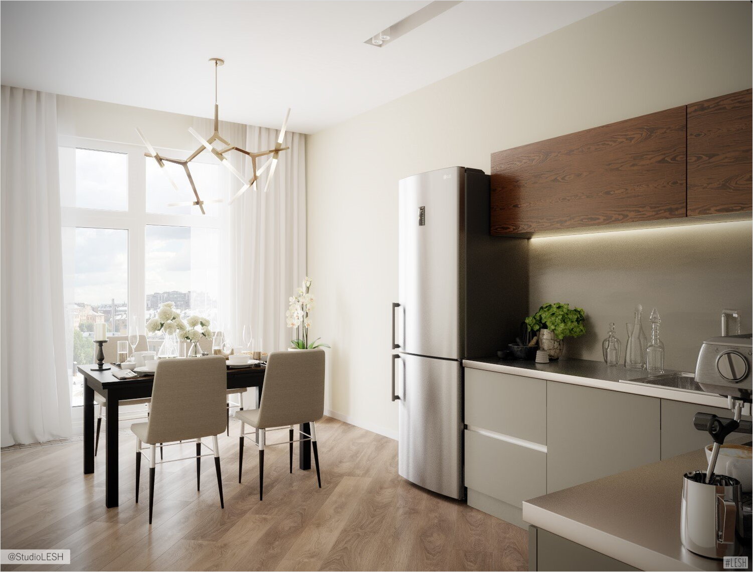 Белая кухня в новостройке