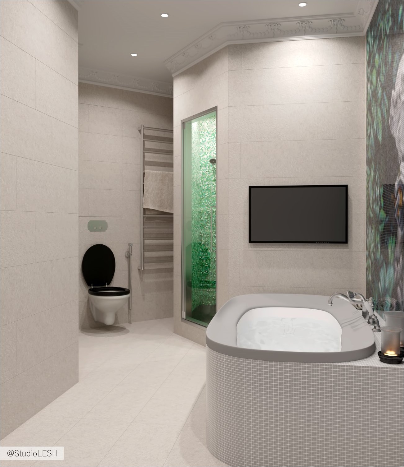 Светлая ванная комната