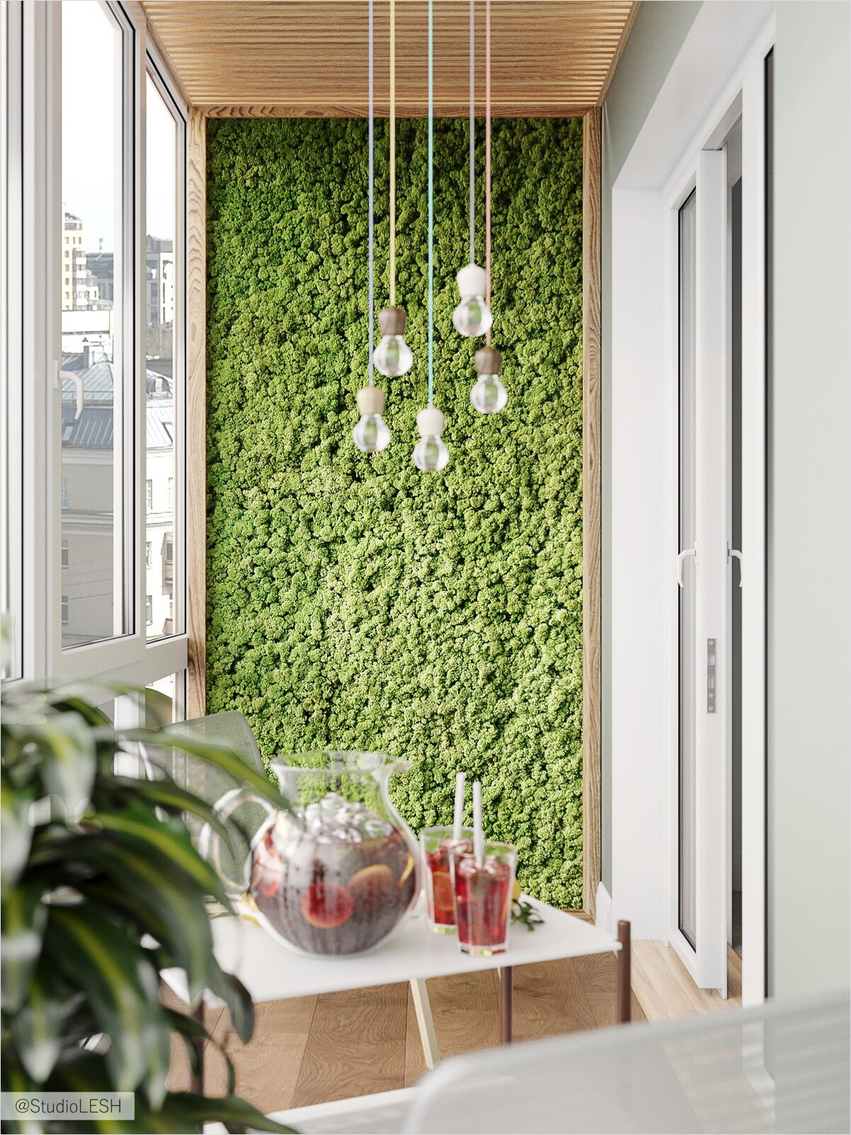 Натуральный мох на лоджи