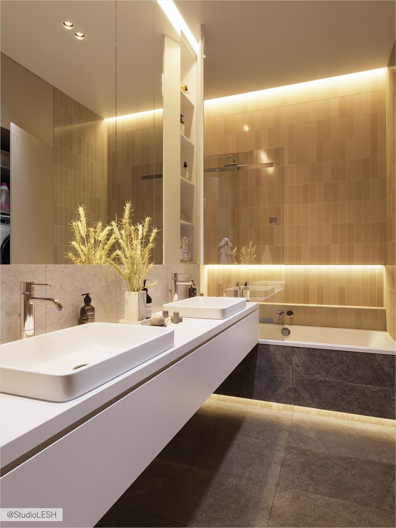 Very beautiful bathroom in a modern style