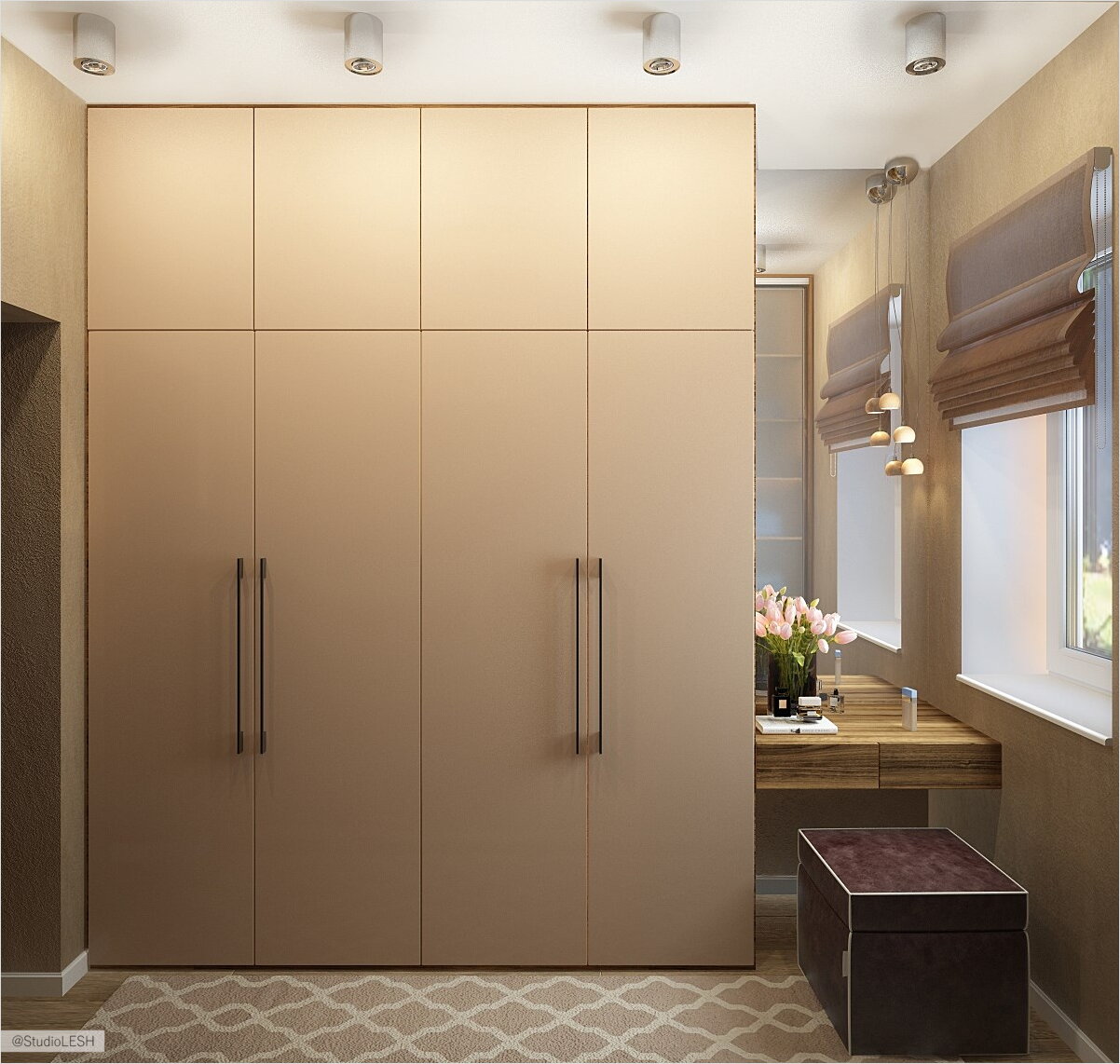 Дизайн гардероба в загородном коттедже