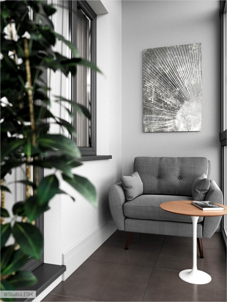 Идея оформления зоны отдыха на балконе