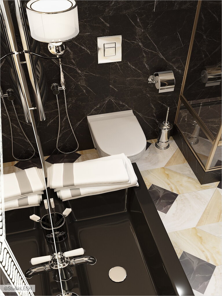 Темная ванная комната