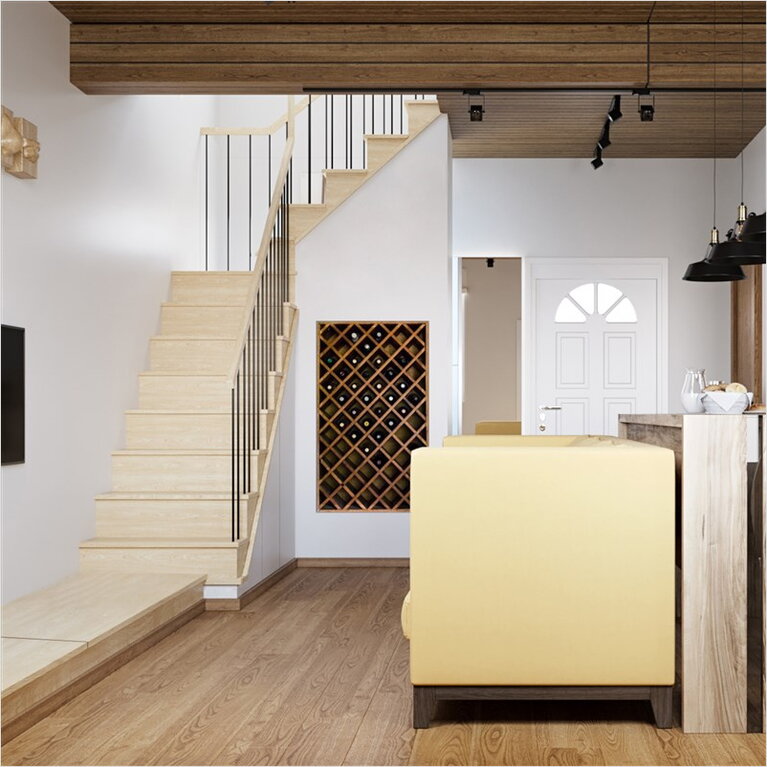 Деревянный реечный потолок, дизайн дерево