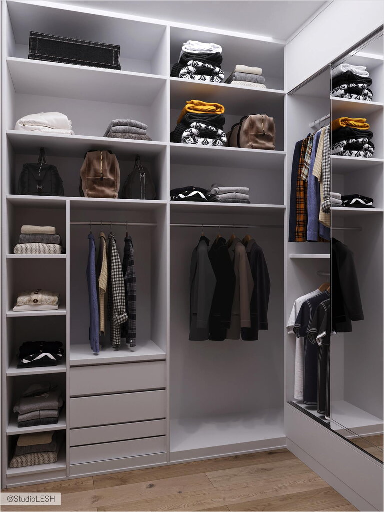 Гардероб с открытыми полками