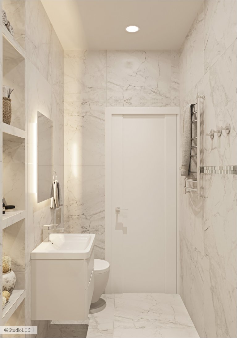 Ванная комната в светлых тоннах 