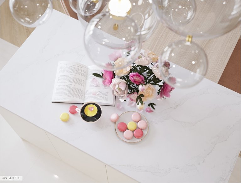 Минималистичная белая кухня