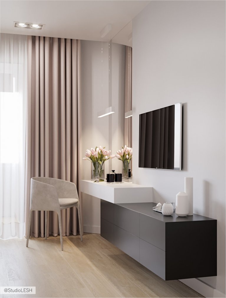 Светлый интерьер в спальне 