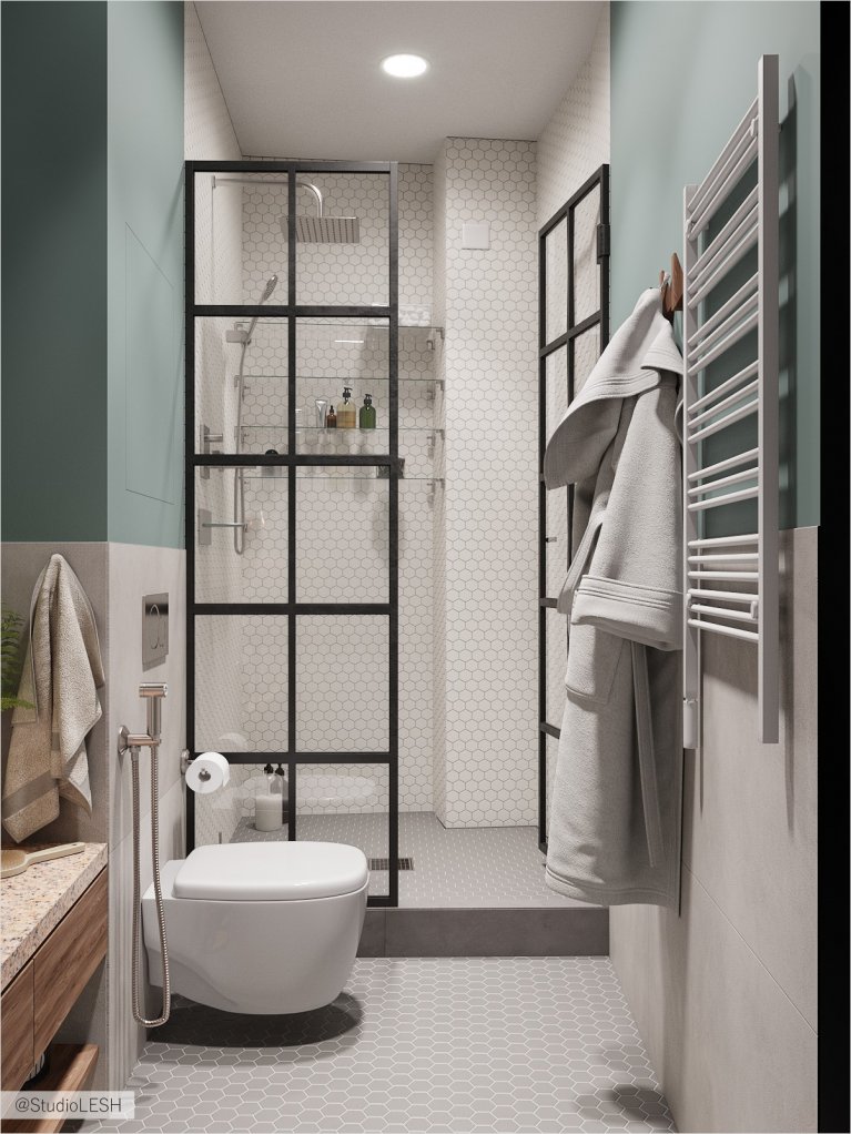 Душевая в стиле лофт