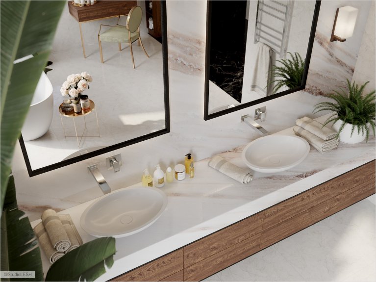 Porcelain stoneware countertop