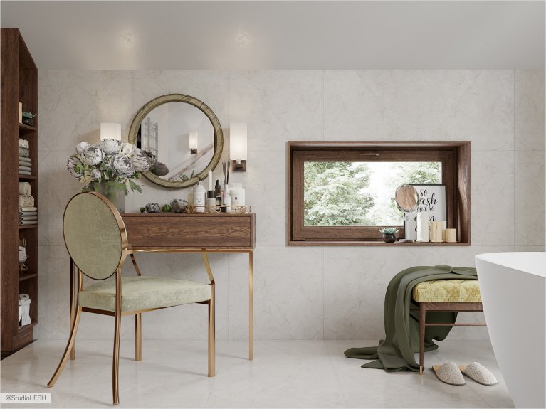 Dressing table in the bathroom