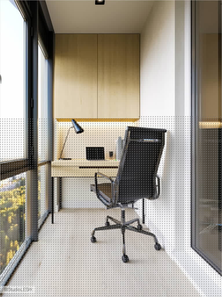 Work place on the balcony