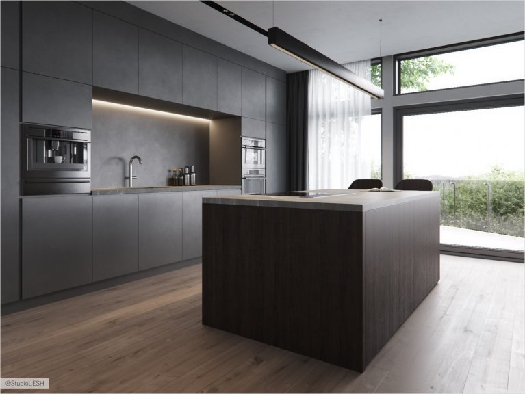 Kitchen island in the cottage