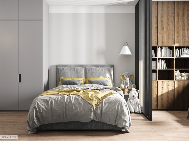 Wooden rails in the kidroom 