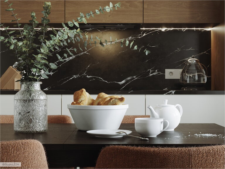 Custom-made furniture in the kitchen