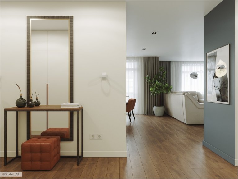 Stylish console in the hallway.