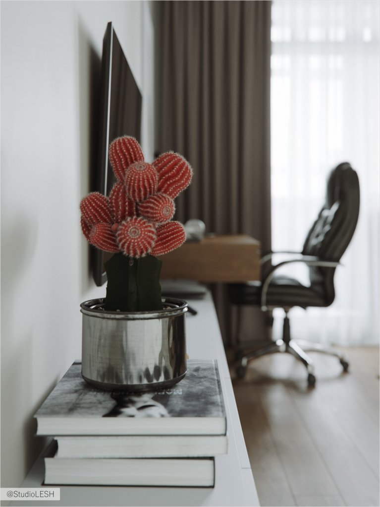  View of the working area in the office