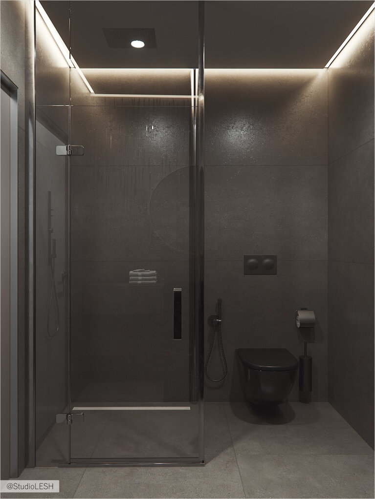  Dark shaded shower room