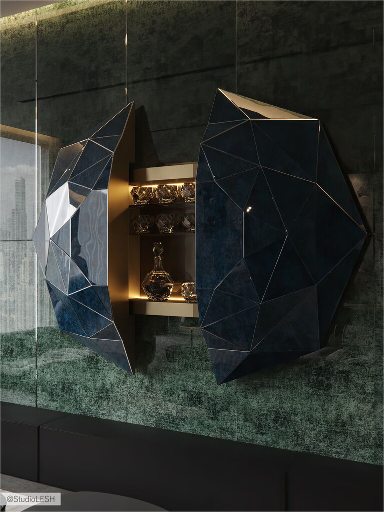 Amazing angular ball shaped wall bar