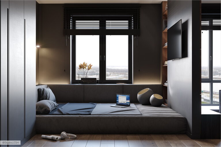 Bedroom with soft podium