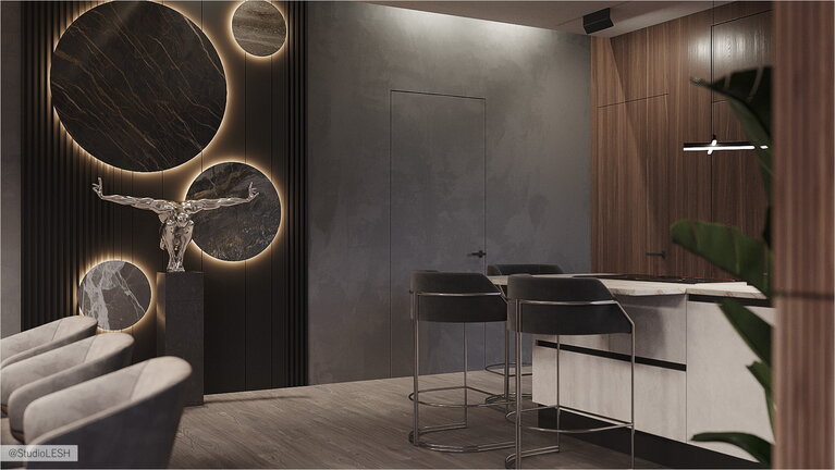 How to decorate a wall in the kitchen near the table