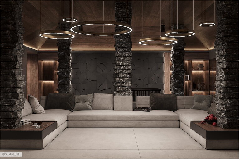 Living room design in a modern style