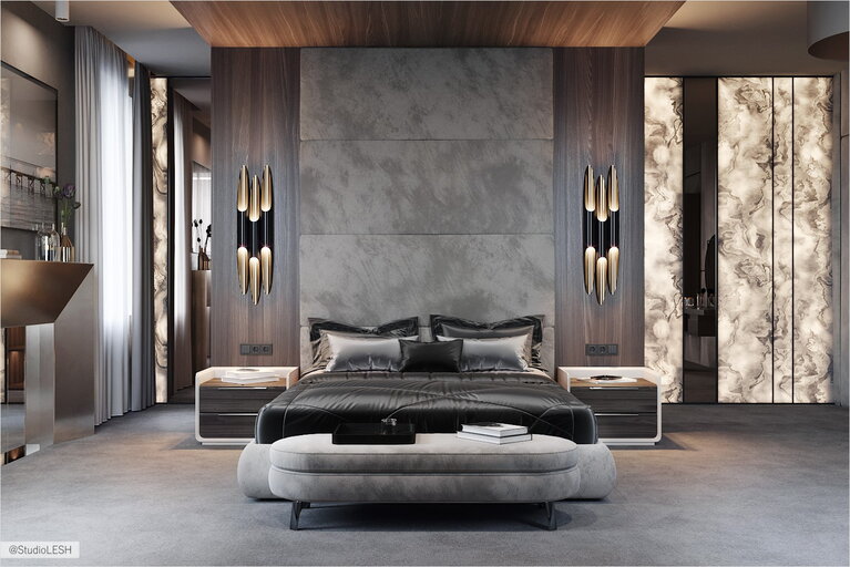 Bedroom interior design - Spacious apartment in a modern style