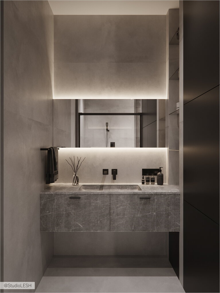 Sink decoration in the shower room