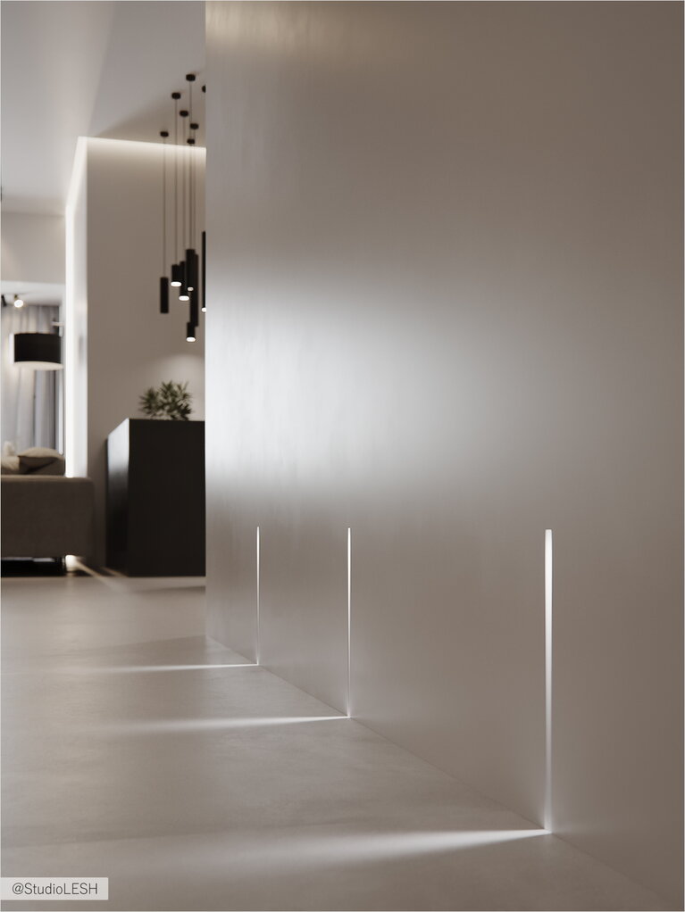 Concealed wall lights for night lighting