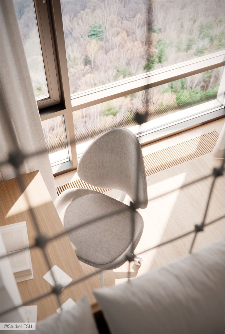 Стильное рабочее место с хорошим освещением и комфортом