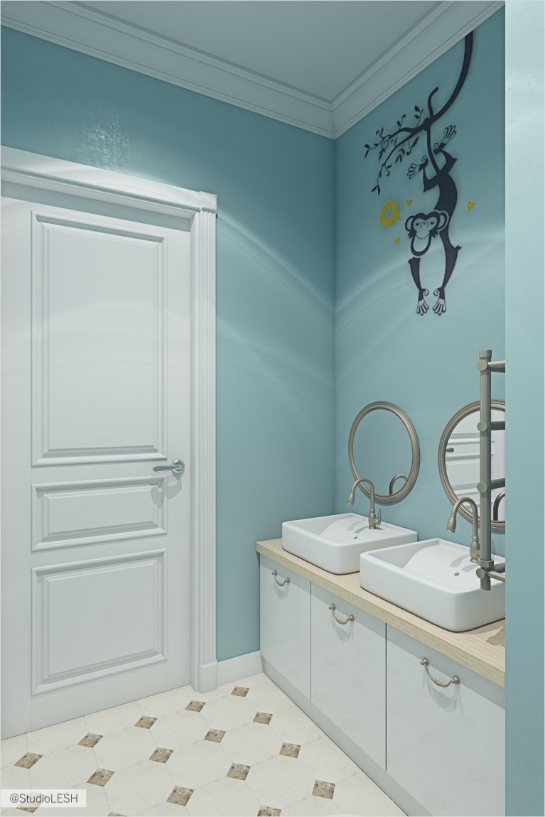 Дизайн интерьера детского санузла