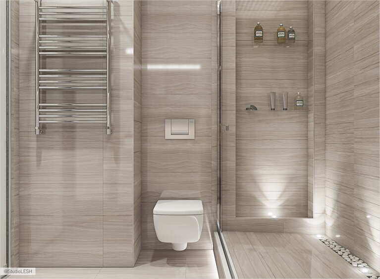 Серый кафель для ванной комнаты 