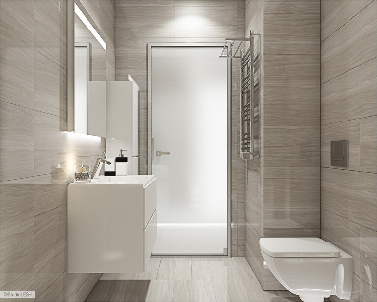 Стеклянная дверь в ванную комнату 