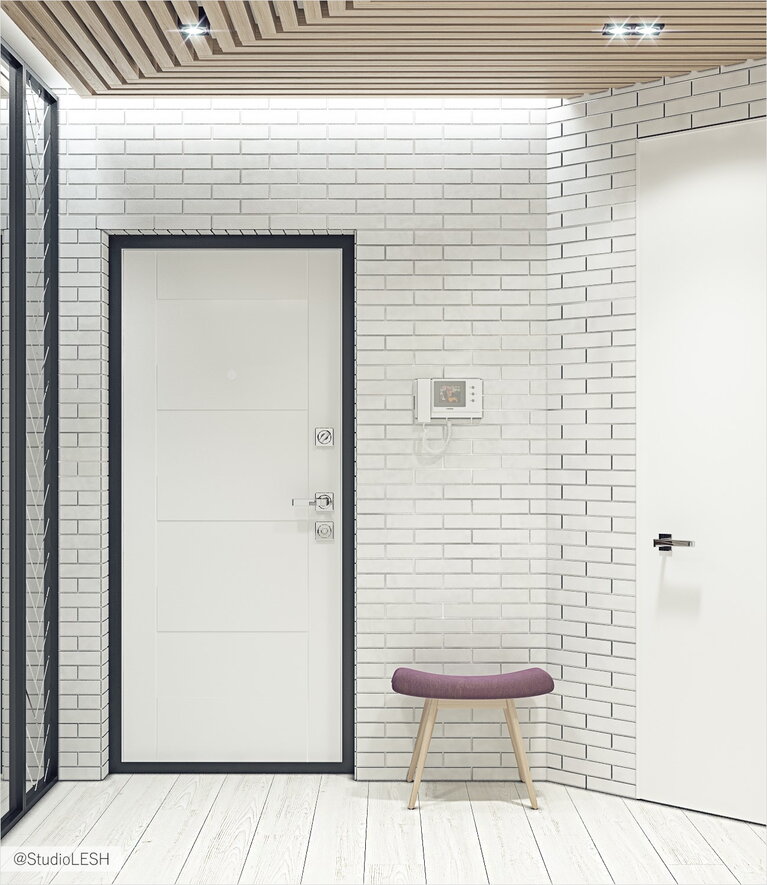 Дизайн проект прихожей, банкетки 