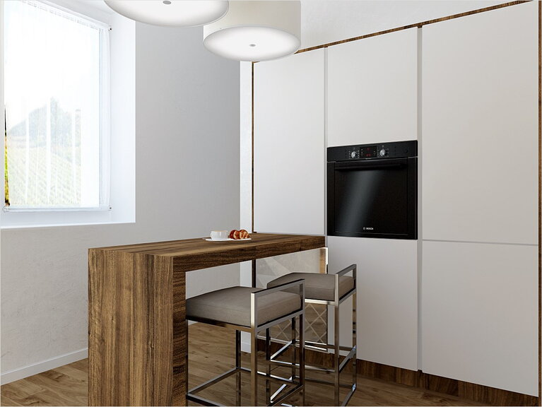 Интерьер кухни, встраиваемая бытовая техника 